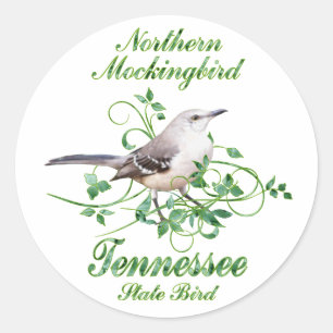 Sticker Rond Oiseau d'état du Tennessee de moqueur