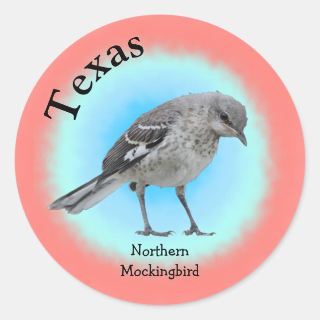 Sticker Rond Oiseau d'État du Texas (Devant)