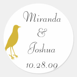 Sticker Rond oiseau doré