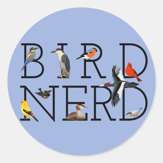 Sticker Rond Oiseau Nerd (Devant)