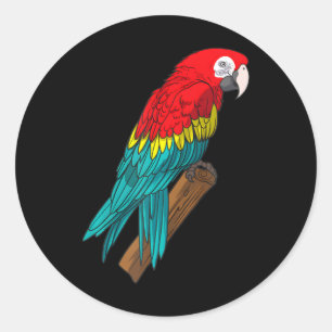 Sticker Rond Oiseau Perche Perche Cockatoo Ornithologue