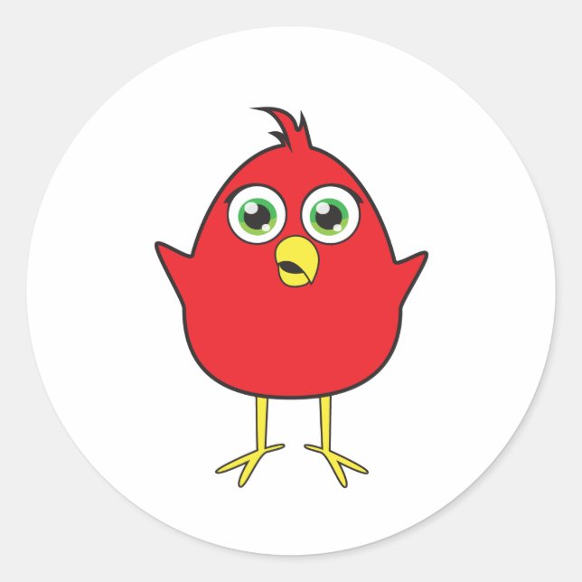 Sticker Rond Oiseau rouge (Devant)