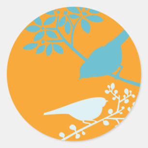 Sticker Rond Oiseaux Colorés