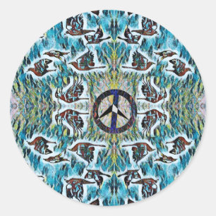 Sticker Rond Oiseaux de paix