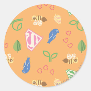 Sticker Rond Oiseaux de Supergirl et les abeilles oranges