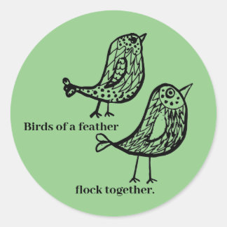 Sticker Rond Oiseaux d'une plume