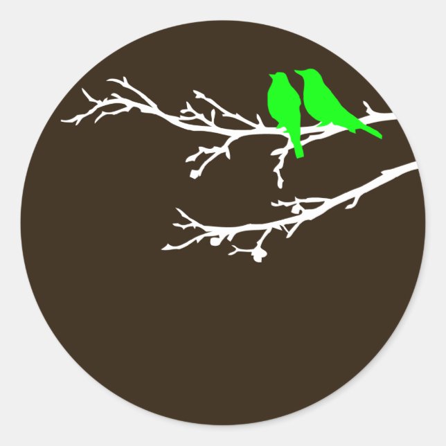 Sticker Rond oiseaux moisis (Devant)