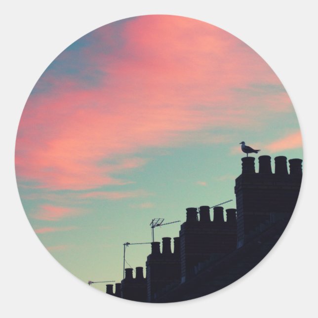 Sticker Rond Oiseaux primitifs (Devant)