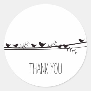 Sticker Rond Oiseaux sur le Merci de la vigne
