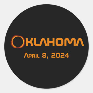 Sticker Rond Oklahoma 2024 Éclipse solaire totale