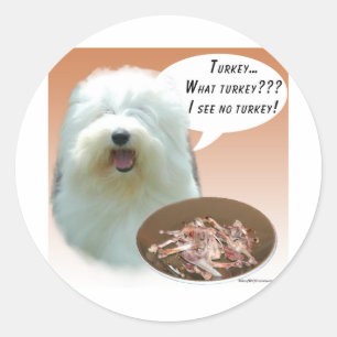 Sticker Rond Old English Sheepdog Turquie