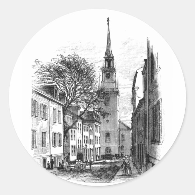 Sticker Rond Old North Church (Devant)