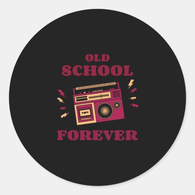 Sticker Rond Oldie Mais Goodie - Ventilateurs Retro Jukebox (Devant)
