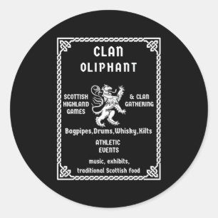 Sticker Rond Oliphant Scottish Clan Descendant
