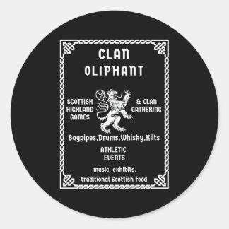 Sticker Rond Oliphant Scottish Clan Descendant