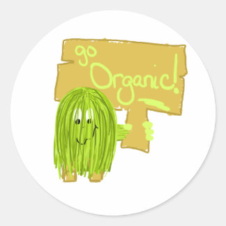 Sticker Rond Olive Green Go Organic