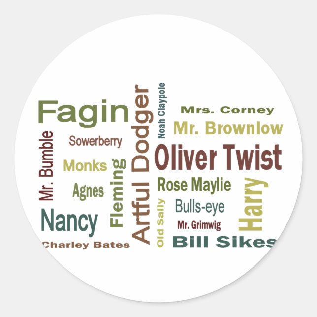 Sticker Rond Oliver Twist (Devant)