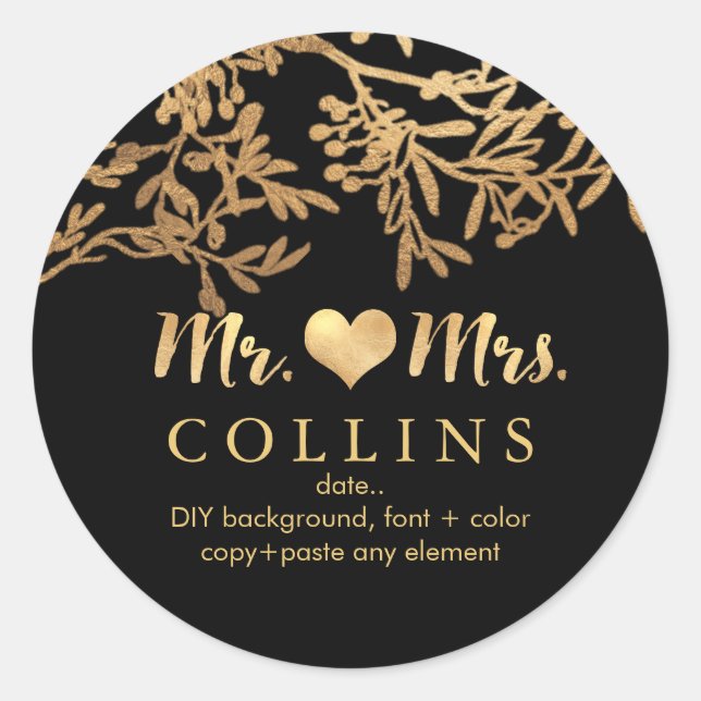 Sticker Rond Olives PixDezine/Or Faux/arrière - plan do-it-your (Devant)