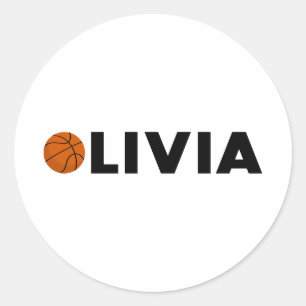 Sticker Rond Olivia Basketball