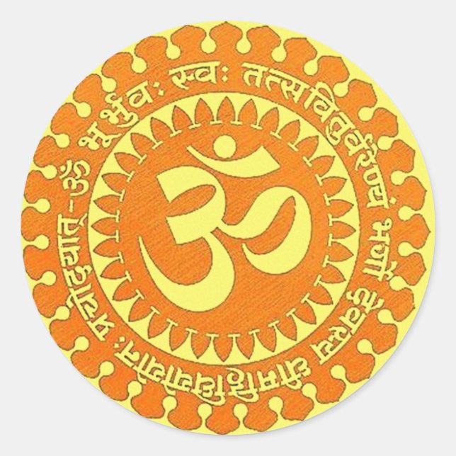 STICKER ROND OM MANTRA (Devant)