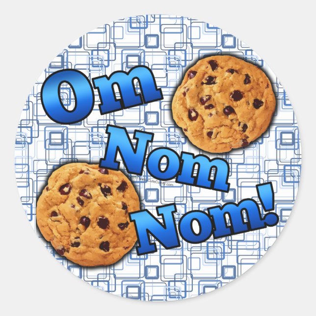 Sticker Rond Om Nom Nom, Mème Love Cookies (Devant)