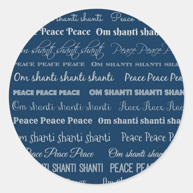 Sticker Rond Om Shanti, Paix (Devant)