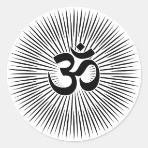 Sticker Rond Om Sign Black Design