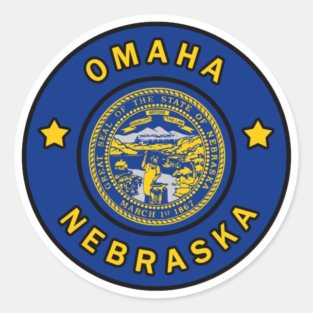 Sticker Rond Omaha Nebraska (Devant)