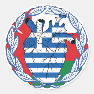 Sticker Rond Omani Oman Indépendance grecque Grèce Coeur