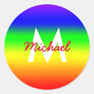 Sticker Rond Ombre arc-en-ciel
