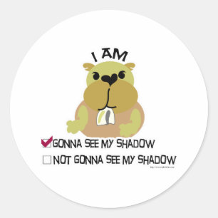 Sticker Rond Ombre de vote de jour de Groundhog