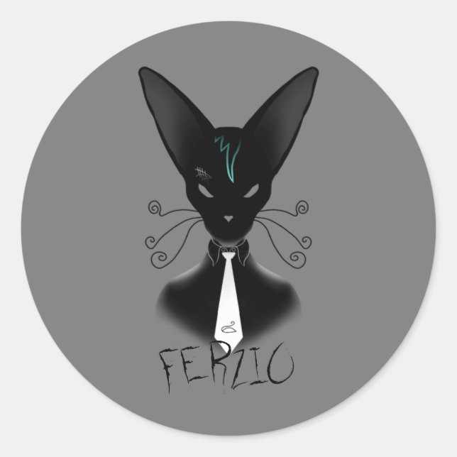 Sticker Rond Ombre : Le Hitcat urbain (Devant)