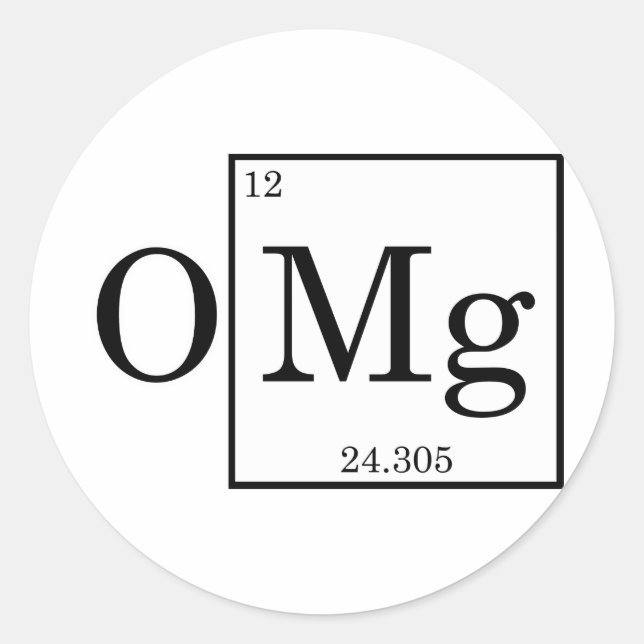 Sticker Rond OMG Magnésium Science Chimie (Devant)