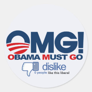 Sticker Rond OMG ! Obama doit aller - bouton d'aversion