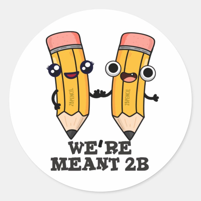 Sticker Rond On est un jeu de crayon amusant 2B (Devant)