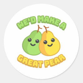 Sticker Rond On ferait une grande poire ! Carton à poires migno