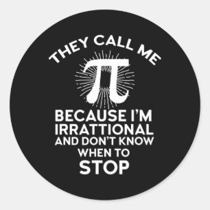 Sticker Rond On M'Appelle Pi Funny Math Enseignant Geek 3.14 Pi