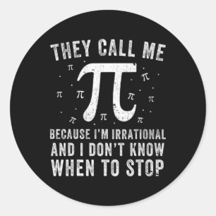 Sticker Rond On M'Appelle Pi Symbole Pi Day Mignonne Super