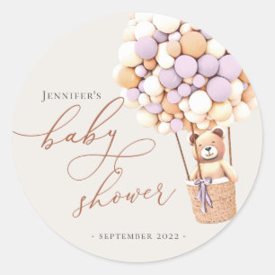 Sticker Rond On Peut Attendre ! Baby shower Classic Stic Rond
