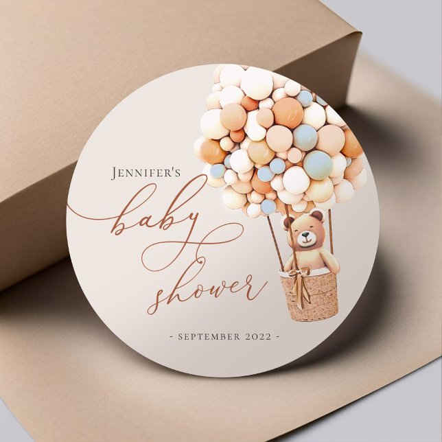 Sticker Rond On Peut Attendre ! Baby shower Classic Stic Rond (Créateur téléchargé)