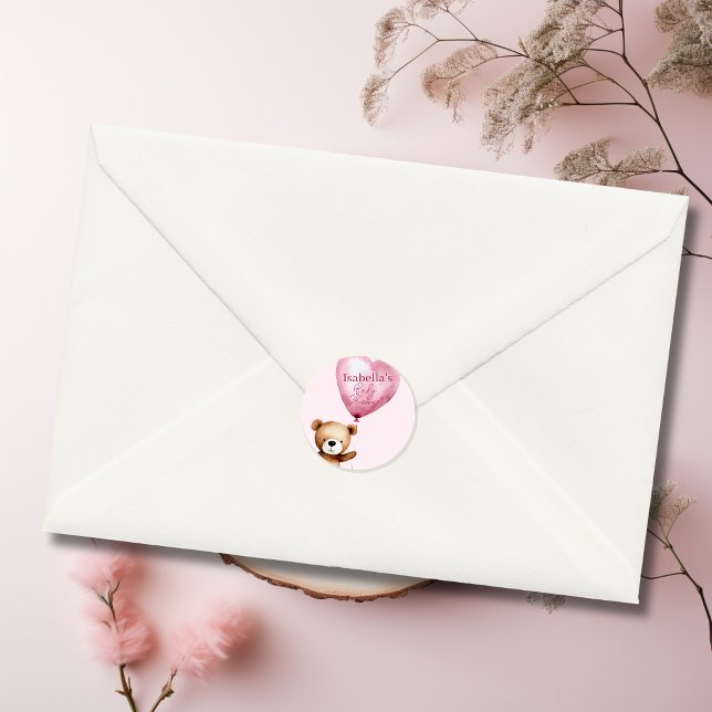 Sticker Rond On peut attendre le Baby shower des filles (Créateur téléchargé)