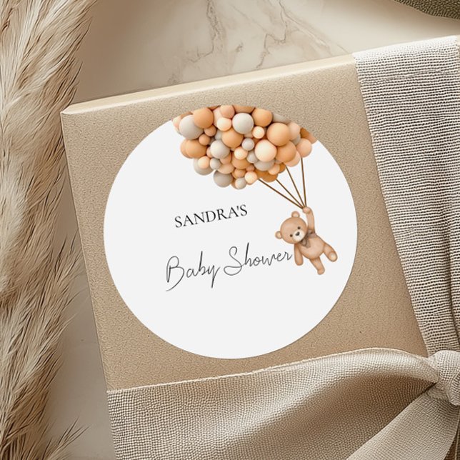 Sticker Rond On Peut Attendre Teddy Bear Balloon (Créateur téléchargé)