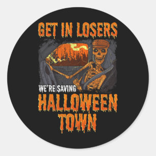 Sticker Rond On sauve Halloween Town