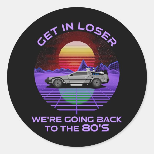 Sticker Rond On va revenir à l'enfer des années 80 (Devant)