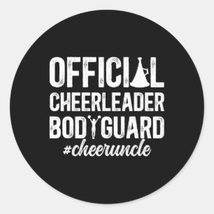 Sticker Rond Oncle de cheer drôle d'une meneuse de claque Oncle