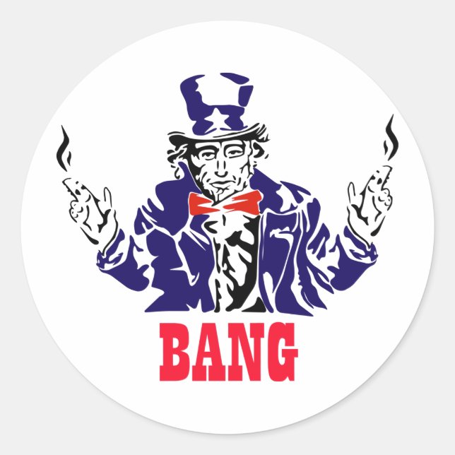 Sticker Rond Oncle Sam Bangs (Devant)