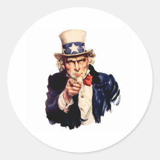 Sticker Rond Oncle Sam Vous Veut !