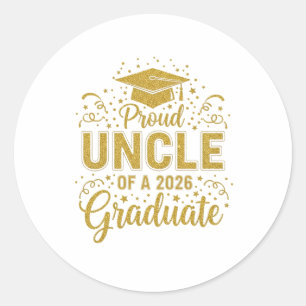 Sticker Rond Oncle Senior 2026 Oncle fier d'une promotion de 20