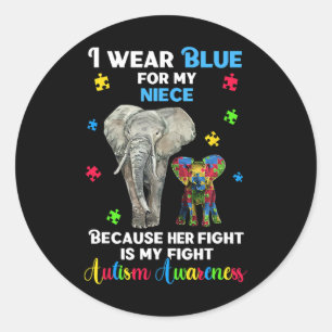 Sticker Rond Oncle Tante Sensibilisation sur l'autisme