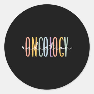 Sticker Rond Oncologie du rayonnement arc-en-ciel Infirmière Te